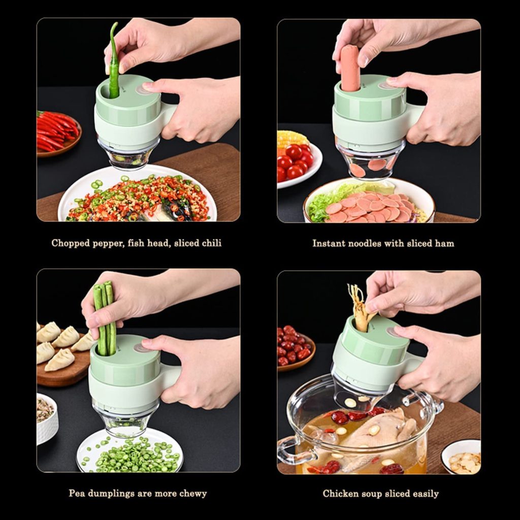 Electric Handheld Hammer Multi Function Vegetable Cutter Set Food Chopper Vegetable Fruit Slicer,for Garlic Pepper Chili Onion Celery Ginger Meat